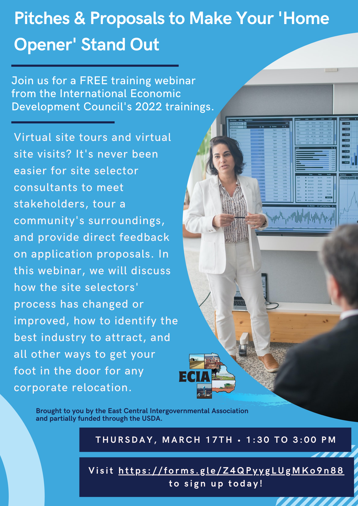 Pitches & Proposals to Make Your 'Home Opener' Stand Out IEDC Webinar 3-17-22 Flyer